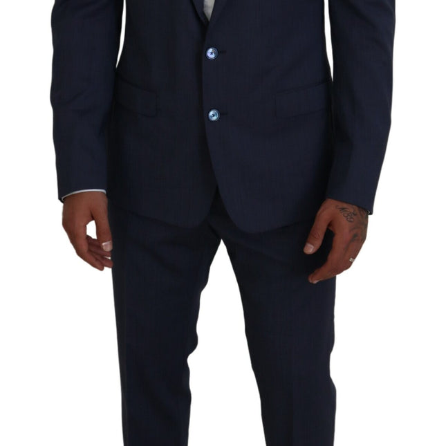 Dolce & Gabbana Blue Wool MARTINI 2 Piece Slim Fit Suit