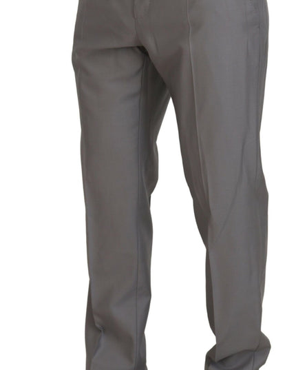 Dolce & Gabbana Silver Wool Silk 3 Piece Slim Fit Suit