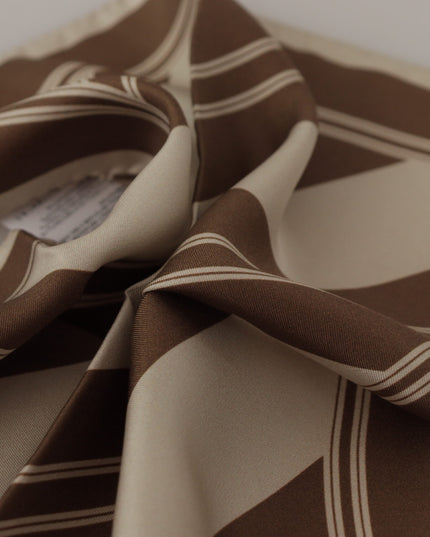 Dolce & Gabbana Brown Stripes DG Logo Square Mens Handkerchief Scarf