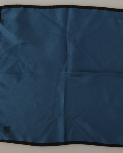 Dolce & Gabbana Black Blue DG Crown Printed Square Handkerchief Scarf