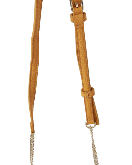 Patrizia Pepe Yellow Logo Leather Shoulder Strap Sling Bag