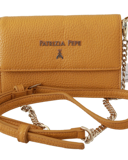 Patrizia Pepe Yellow Logo Leather Shoulder Strap Sling Bag