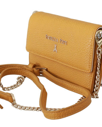 Patrizia Pepe Yellow Logo Leather Shoulder Strap Sling Bag