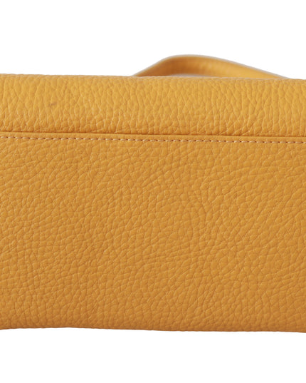 Patrizia Pepe Yellow Logo Leather Shoulder Strap Sling Bag