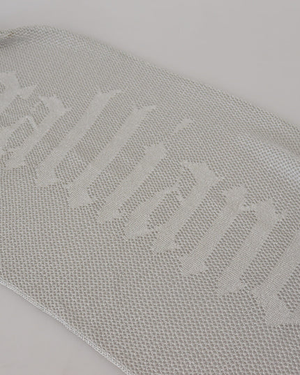 John Galliano Gray Logo Knitted Neck Wrap Shawl Foulard Scarf