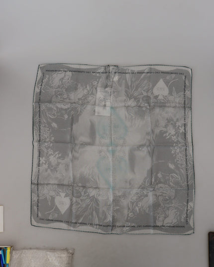 Costume National Gray Print Shawl Foulard Branded Scarf
