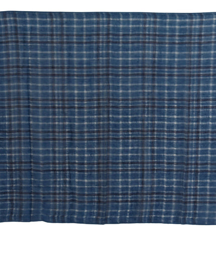 Costume National Blue Linen Shawl Foulard Fringes Scarf