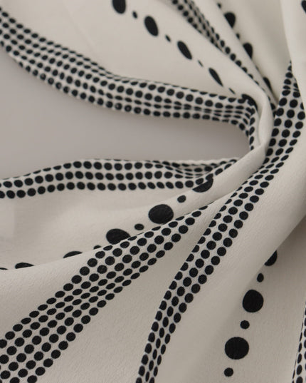 Dolce & Gabbana White Dotted Stripes Square Handkerchief Viscose Scarf