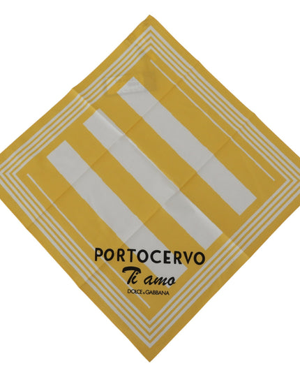 Dolce & Gabbana Yellow Portocervo Cotton Shawl Wrap Scarf