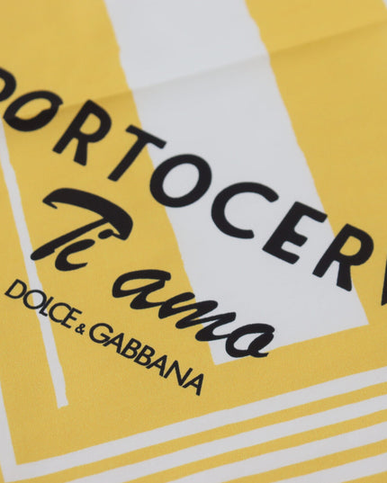 Dolce & Gabbana Yellow Portocervo Cotton Shawl Wrap Scarf