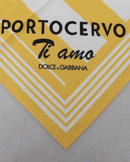 Dolce & Gabbana Yellow Portocervo Cotton Shawl Wrap Scarf