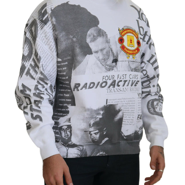 MSGM White Cotton Crewneck Pullover Sweatshirt Sweater
