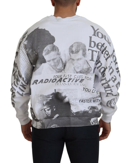 MSGM White Cotton Crewneck Pullover Sweatshirt Sweater