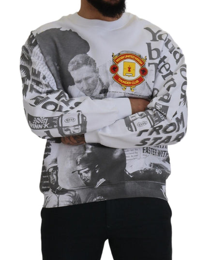 MSGM White Cotton Crewneck Pullover Sweatshirt Sweater