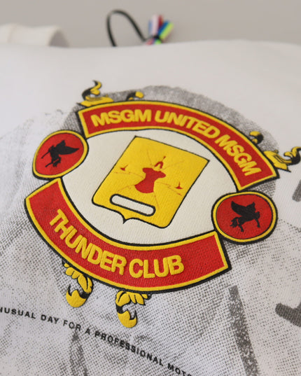 MSGM White Cotton Crewneck Pullover Sweatshirt Sweater