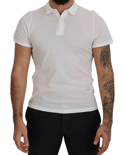 FRADI White Cotton Collared Short Sleeves Polo T-shirt