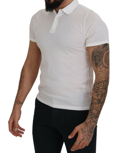 FRADI White Cotton Collared Short Sleeves Polo T-shirt
