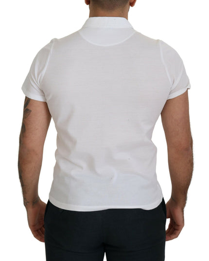 FRADI White Cotton Collared Short Sleeves Polo T-shirt
