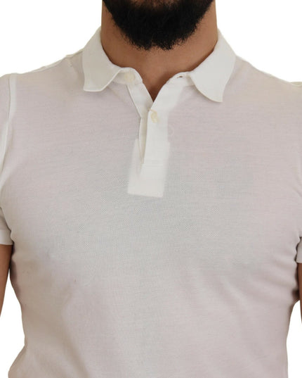 FRADI White Cotton Collared Short Sleeves Polo T-shirt