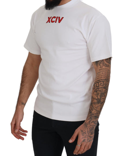 GCDS White Logo Print Cotton Short Sleeves T-shirt