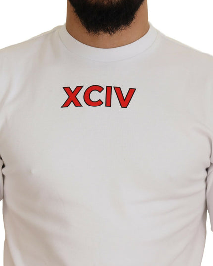 GCDS White Logo Print Cotton Short Sleeves T-shirt