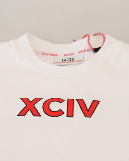 GCDS White Logo Print Cotton Short Sleeves T-shirt