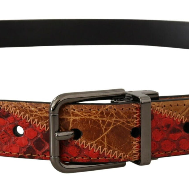 Dolce & Gabbana Multicolor Exotic Vintage Chrome Buckle Belt