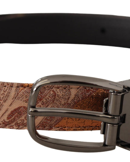 Dolce & Gabbana Multicolor Embossed Leather Black Metal Buckle Belt