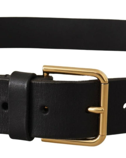 Dolce & Gabbana Brown Gold Metal Logo Buckle Calf Leather Belt