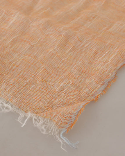 Malo Peach Linen Knitted Shawl Wrap Fringes Scarf