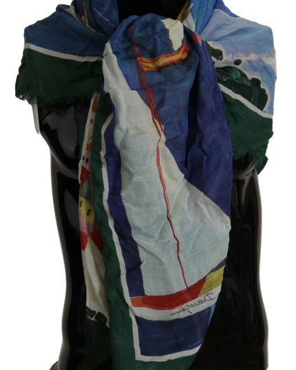 Dolce & Gabbana Multicolor Sorrento DG Shawl Fringe Scarf