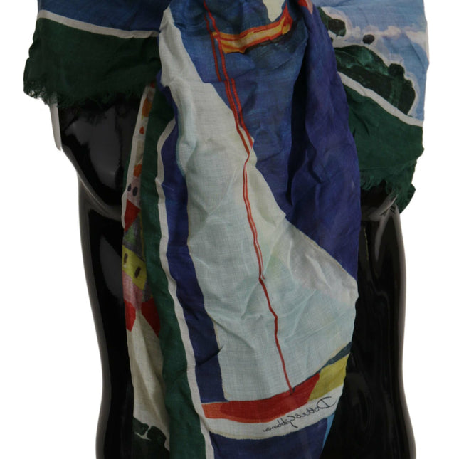 Dolce & Gabbana Multicolor Sorrento DG Shawl Fringe Scarf