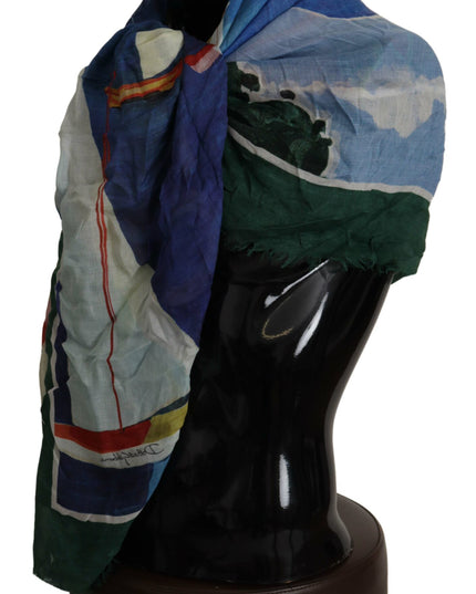 Dolce & Gabbana Multicolor Sorrento DG Shawl Fringe Scarf