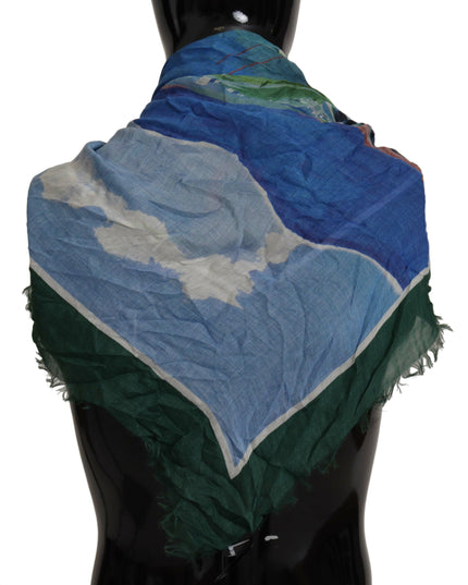 Dolce & Gabbana Multicolor Sorrento DG Shawl Fringe Scarf