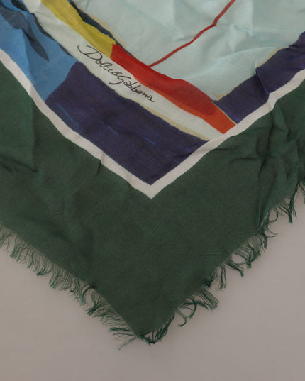 Dolce & Gabbana Multicolor Sorrento DG Shawl Fringe Scarf