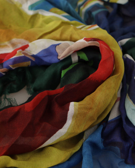 Dolce & Gabbana Multicolor Sorrento DG Shawl Fringe Scarf