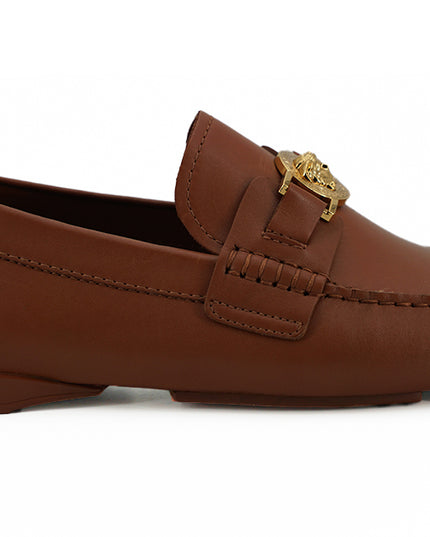 Versace Elegant Medusa-Embossed Leather Loafers