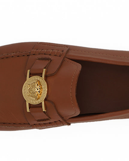 Versace Elegant Medusa-Embossed Leather Loafers