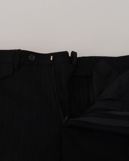 BENCIVENGA Black Cotton Straight Fit Men Formal Pants