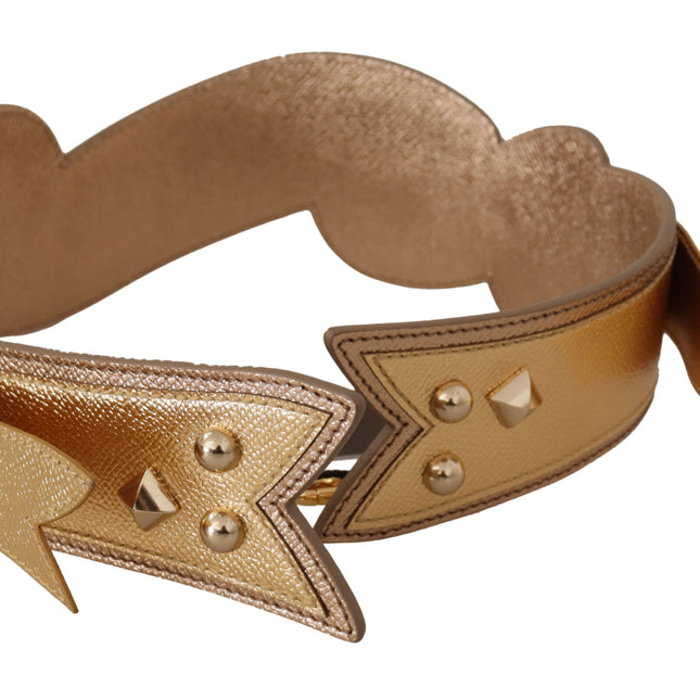 Dolce & Gabbana Gold Leather LOVE Patch Bag Shoulder Strap