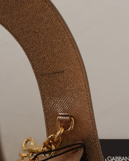 Dolce & Gabbana Gold Leather LOVE Patch Bag Shoulder Strap