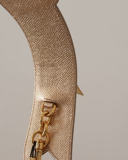 Dolce & Gabbana Gold Leather LOVE Patch Bag Shoulder Strap