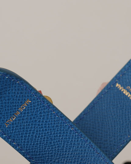 Dolce & Gabbana Beige Python Leather Floral Studded Shoulder Strap