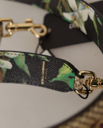 Dolce & Gabbana Beige Exotic Leather Crystals Reversible Shoulder Strap