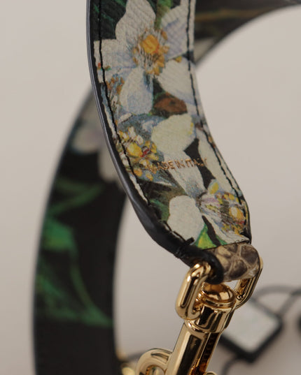 Dolce & Gabbana Beige Exotic Leather Crystals Reversible Shoulder Strap