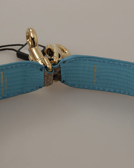 Dolce & Gabbana Brown Exotic Leather Crystals Shoulder Strap