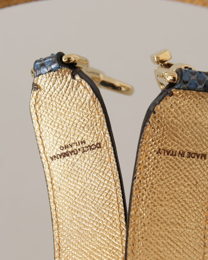 Dolce & Gabbana Blue Exotic Leather Crystals Shoulder Strap