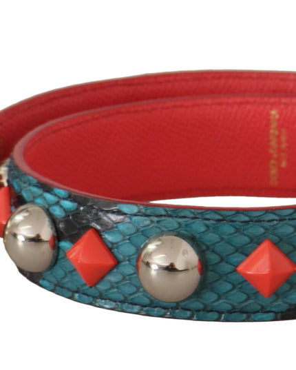 Dolce & Gabbana Green Crystals Leather Bag Shoulder Strap