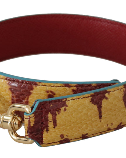 Dolce & Gabbana Yellow Red Leather Gold Tone Shoulder Strap