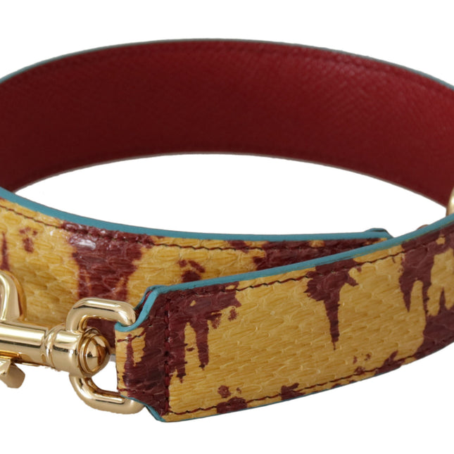 Dolce & Gabbana Yellow Red Leather Gold Tone Shoulder Strap